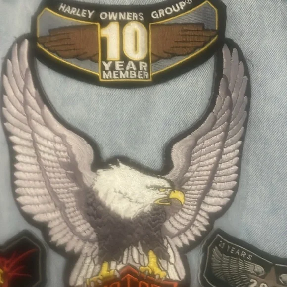 Harley Davison extra large denim jacket with Harley Davidson - Picture 5 of 10